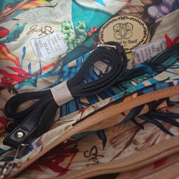 NWT Original by Sharif 1827 Blue Crocodile Print Satchel Bag w/ Strap - Picture 4 of 10